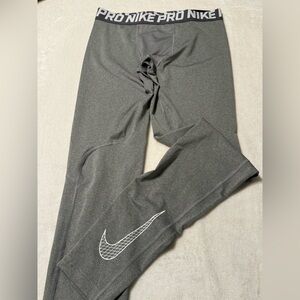 Nike Pro 917179 Men’s Compression Tights legging Gray NWT White Swoosh XL